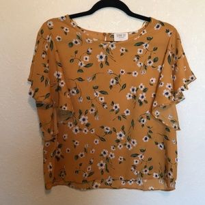 Floral Flutter Sleeve Sienna Sky Top